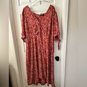 NWT Able Simone Tie Sleeve Dress 2X Brick Red